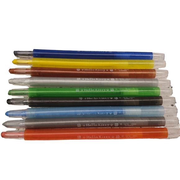 Vintage Sanrio Hello Kitty Twist Up Crayon Set Year 2000 1976 Hello Kitty Pencil - Picture 1 of 15